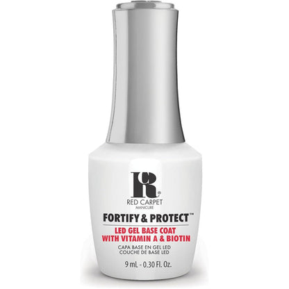 RC Red Carpet Manicure Fortify and Protect LED Gel Base Coat 9ml front view bottle