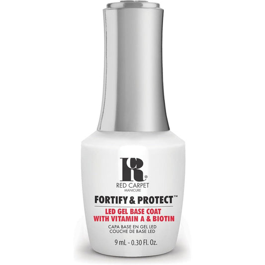 RC Red Carpet Manicure Fortify and Protect LED Gel Base Coat 9ml front view bottle
