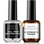 Morovan professional nail prep dehydrator and primer set front view bottle packaging