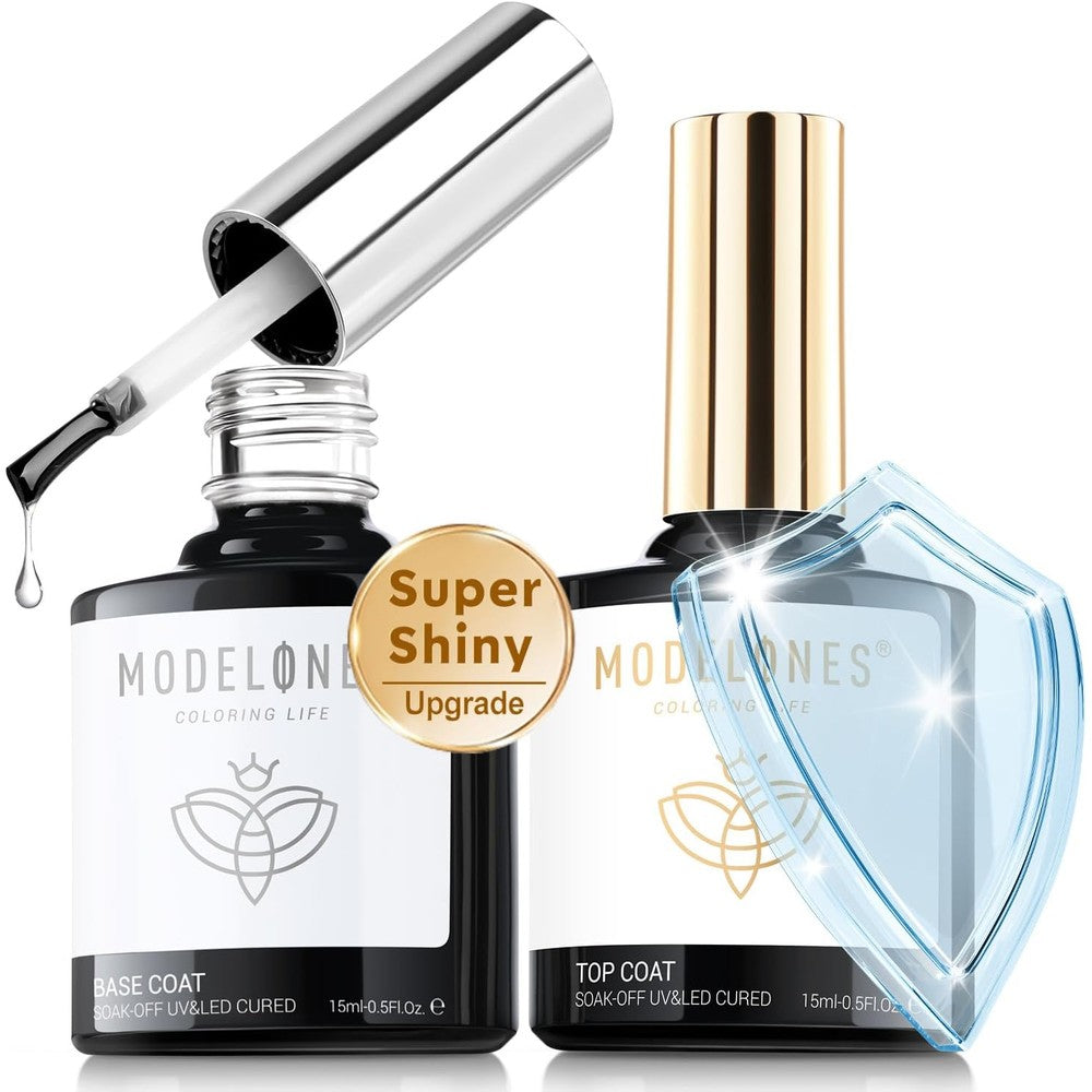Modelones gel top and base coat set front view packaging