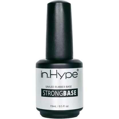 IN.HYPE HEMA-free Strong Rubber Base Coat 15ml front view showing professional salon packaging.