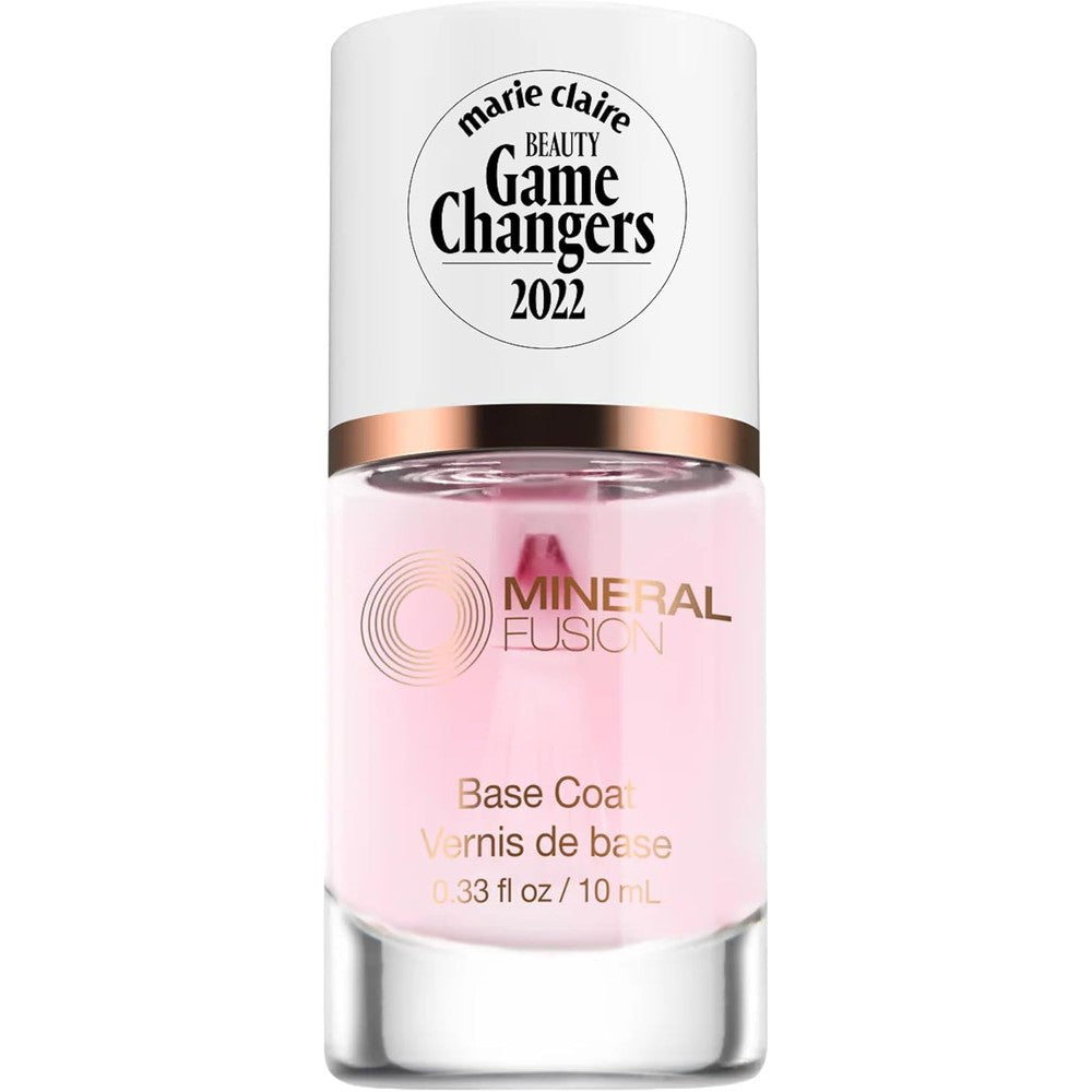 Mineral Fusion Base Coat Nail Treatment front view bottle for strengthening manicures