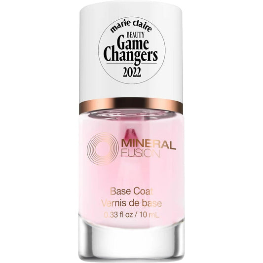 Mineral Fusion Base Coat Nail Treatment front view bottle for strengthening manicures