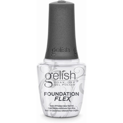 Gelish Foundation Flex clear rubber base coat salon bottle front view