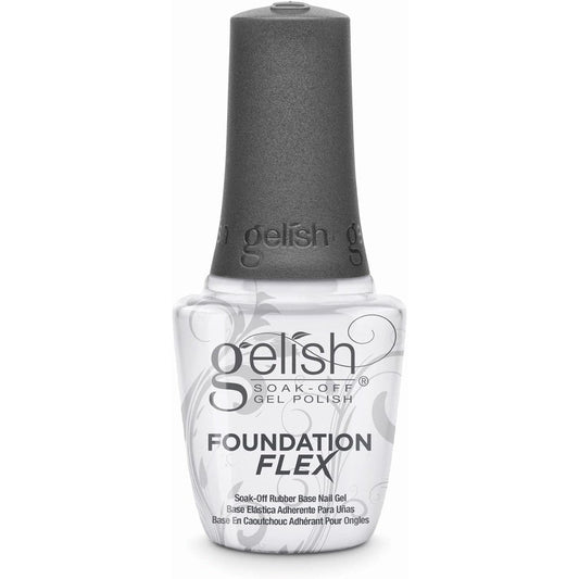 Gelish Foundation Flex clear rubber base coat salon bottle front view