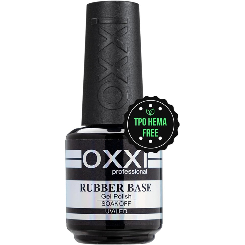 OXXI Professional Rubber Base Gel Nail Polish 15ml bottle front view for professional manicure setup