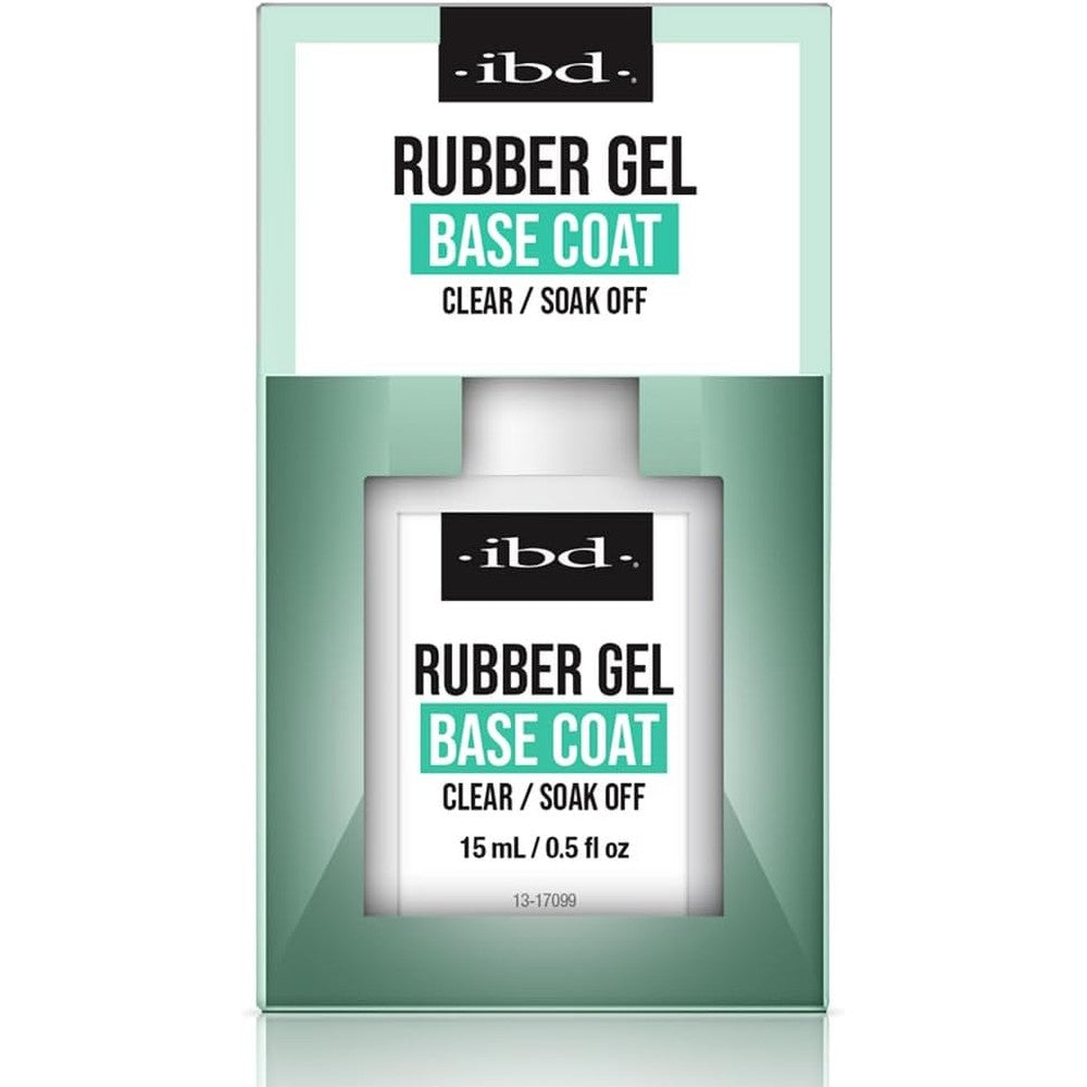 IBD Rubber Base Gel clear nail polish bottle front view showing product labeling
