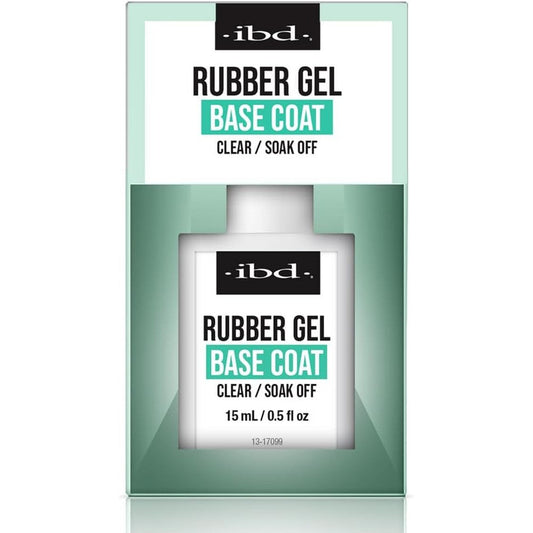 IBD Rubber Base Gel clear nail polish bottle front view showing product labeling