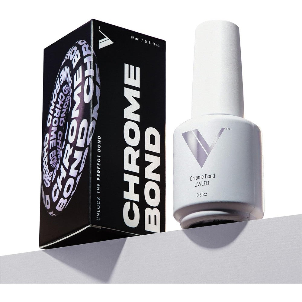 V Beauty Pure Chrome Nail Bond front view bottle showing premium white packaging.