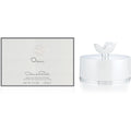 Oscar de la Renta Signature Collection Dusting Powder front view of container with luxury applicator puff
