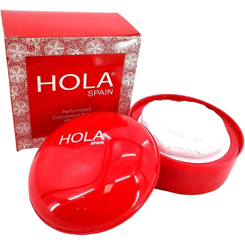 Incokensa Hola Spain Skin Petal Dusting Powder front view showing four ounce container and premium packaging