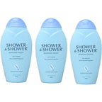 Shower To Shower Morning Fresh body powder front view three pack for sweat control