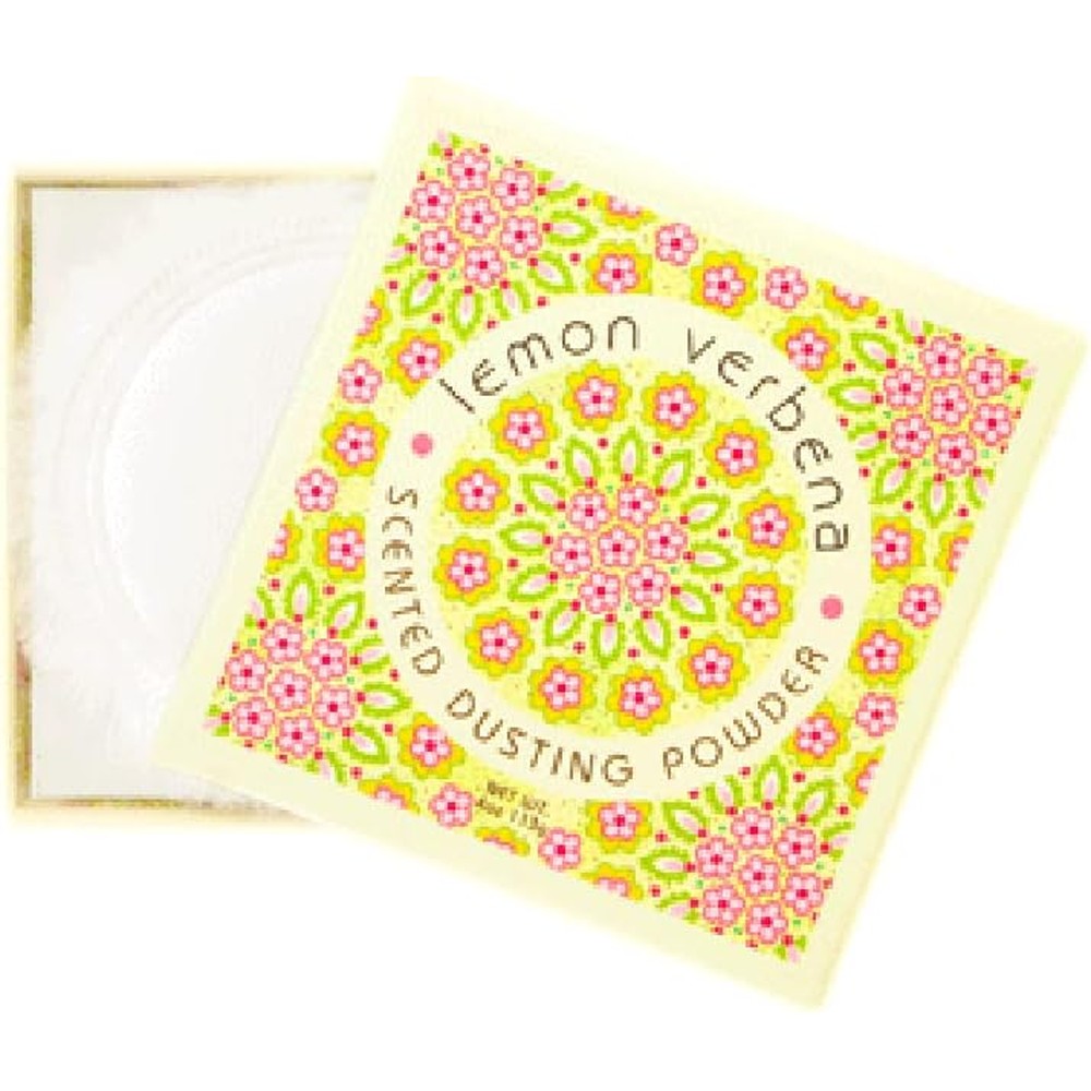 Greenwich Bay Trading Company Lemon Verbena luxury dusting powder box front view