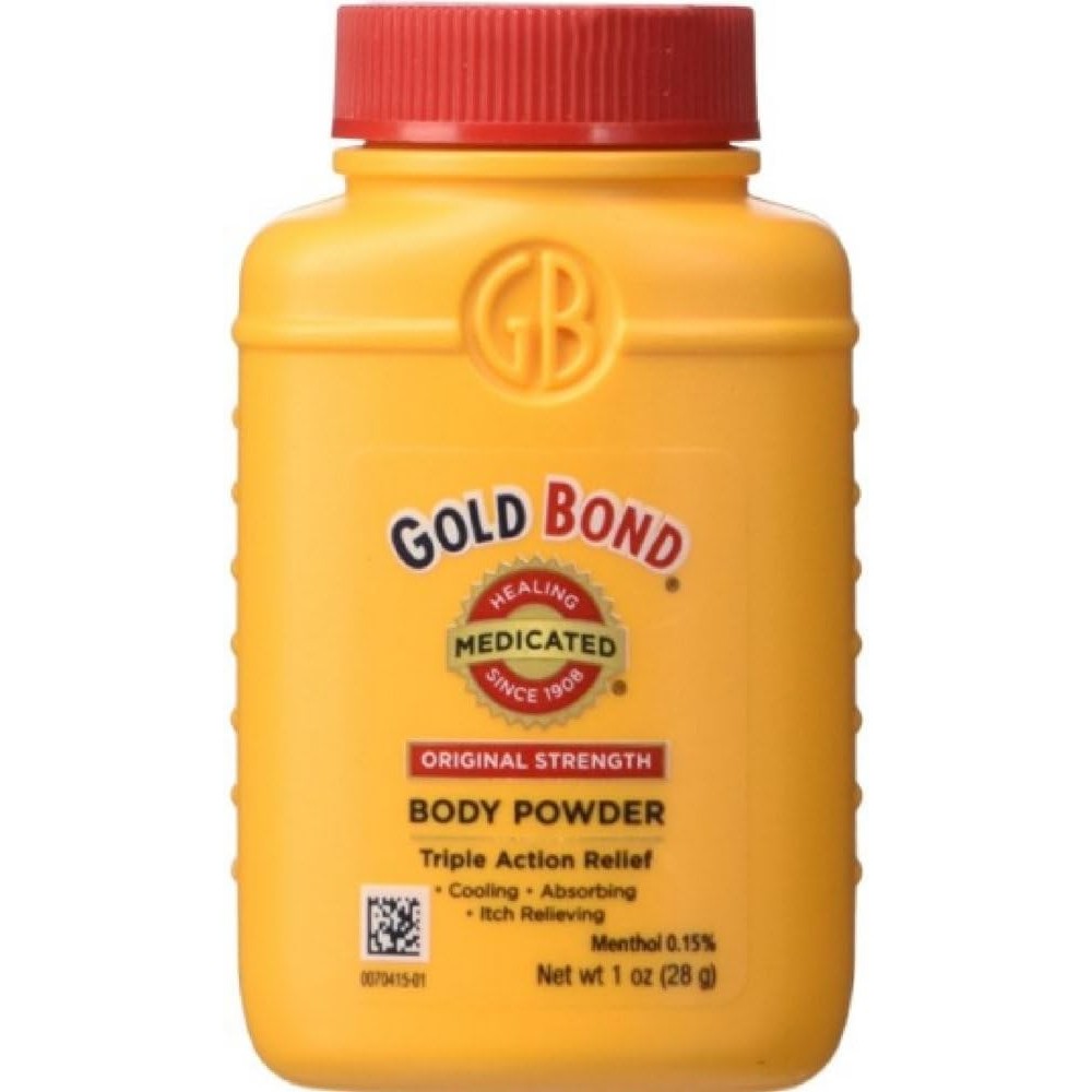 Gold Bond Talc-Free Medicated Body Powder four bottle pack front view