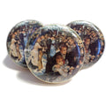 Sassique Perfumed Dusting Powder three pack front view showing decorative Renoir artwork metal tins