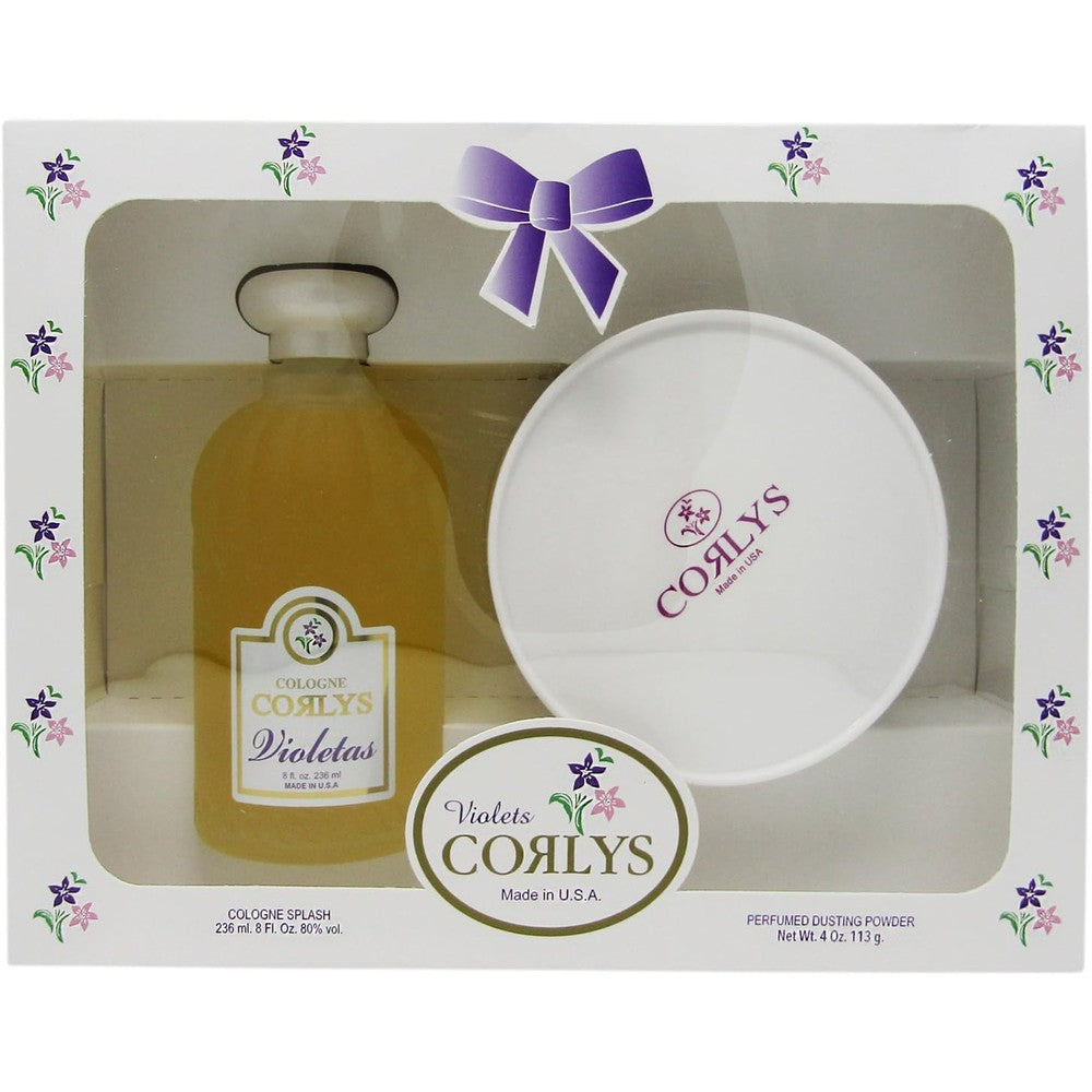 ELP ESSENTIAL Corlys Violet Baby Cologne and Perfumed Dusting Powder front view gift set