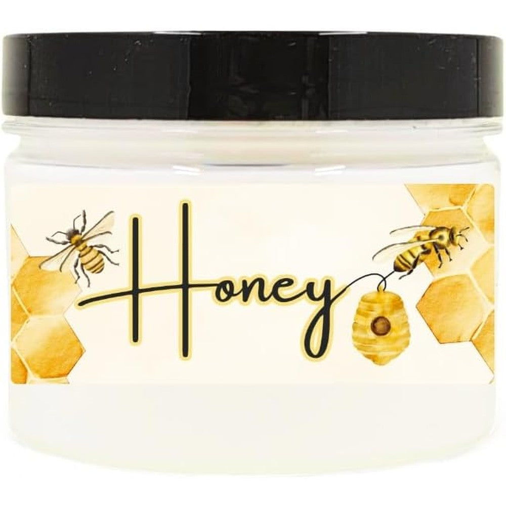 Handmade Honey Scented Dusting Body Powder front view jar packaging