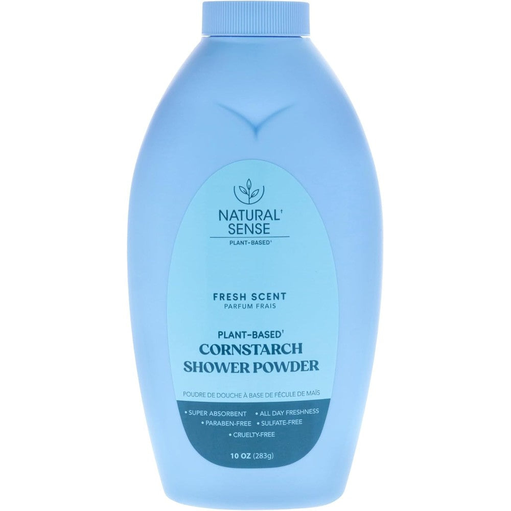 Dr. Natural Natural Sense Cornstarch Shower Powder Fresh Scent front view bottle