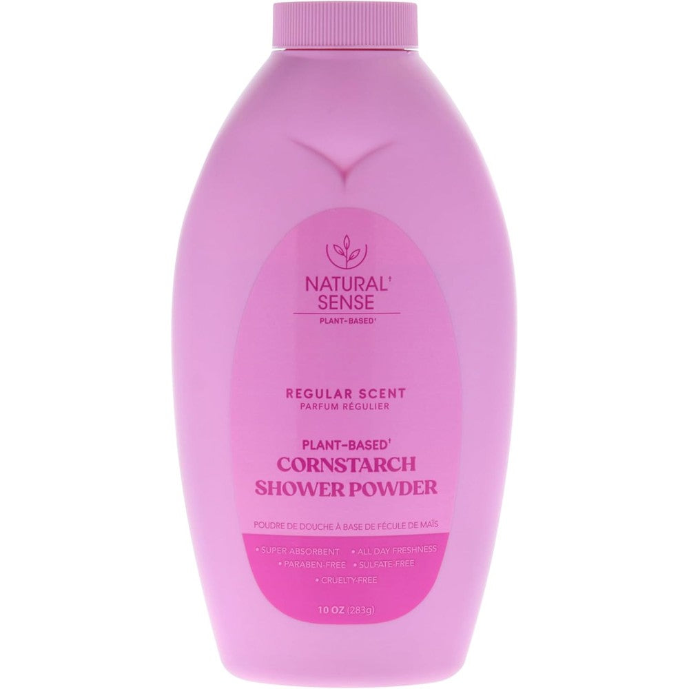 Dr. Natural Natural Sense Plant-Based Cornstarch Shower Powder front view bottle