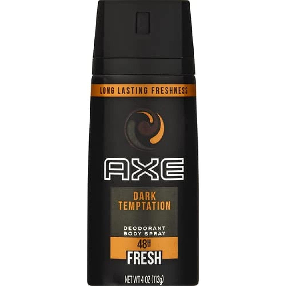 Axe Dark Temptation Deodorant Body Spray front view of six pack