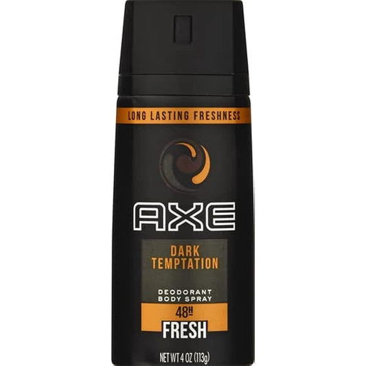 Axe Dark Temptation Deodorant Body Spray front view of six pack