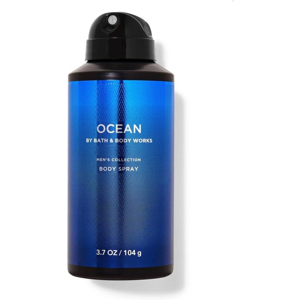 Bath and Body Works Men Ocean Deodorizing Body Spray front view authentic fragrance.