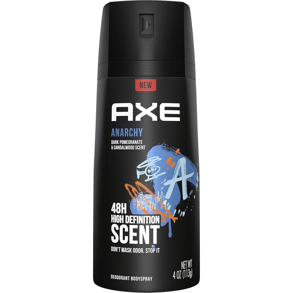 Axe Anarchy Body Spray for Men front view 6 pack bundle