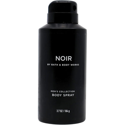 Bath and Body Works Noir Men's Deodorizing Body Spray front view featuring navy blue packaging.
