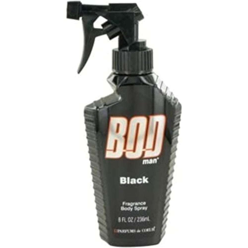 Parfums De Coeur Bod Man Black Fragrance Body Spray 8 Fluid Ounce front view long lasting men body spray