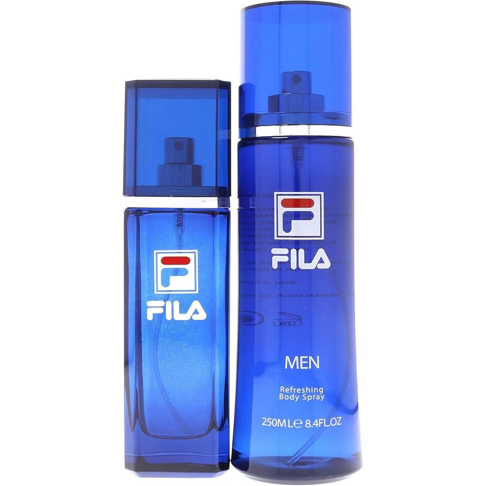 FILA Refreshing Body Spray for Men 8.4 Ounce front view showing the athletic rectangular bottle design