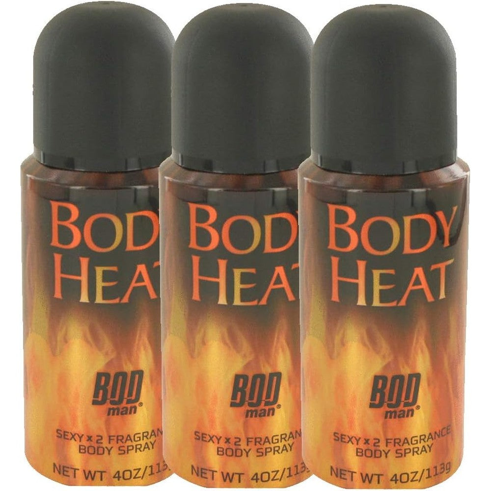 Parfums De Coeur Bod Man Body Heat Sexy X2 Fragrance Body Spray front view three pack