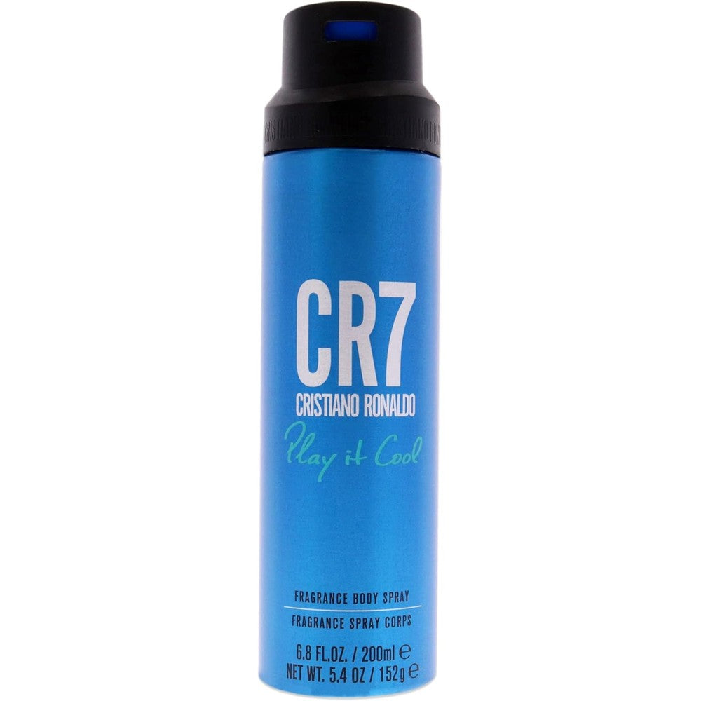 Cristiano Ronaldo CR7 Play It Cool body spray front view blue aerosol can