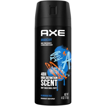 Unilever Axe Anarchy For Him Deodorant Body Spray 4 Ounce front view pack of 2 authentic USA import