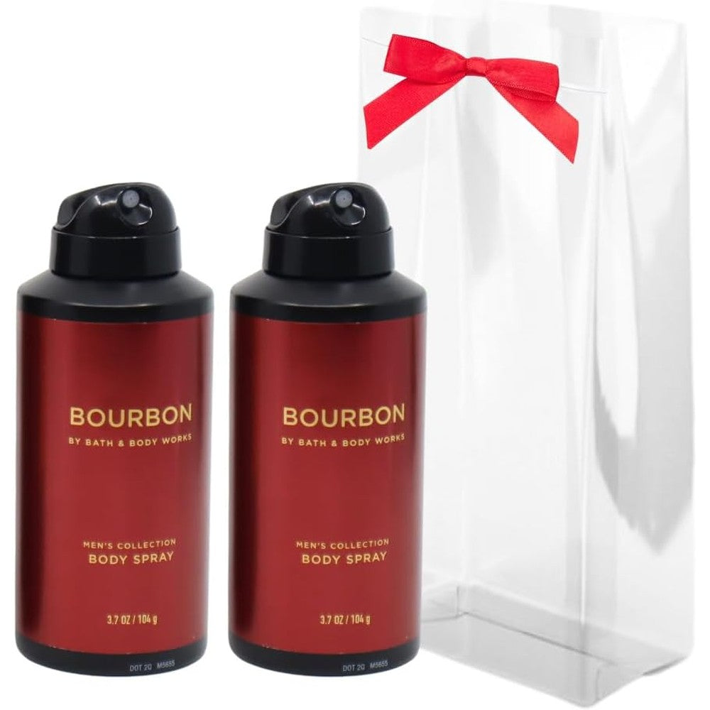 Bath & Body Works Bourbon Men's Collection Body Spray front view of the twin gift pack.