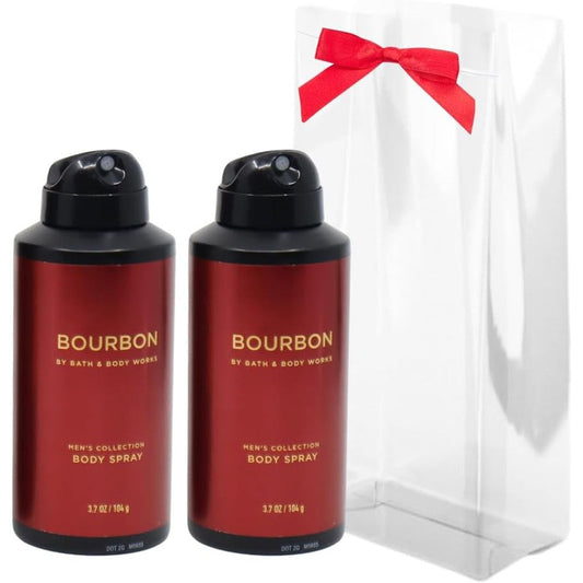 Bath & Body Works Bourbon Men's Collection Body Spray front view of the twin gift pack.