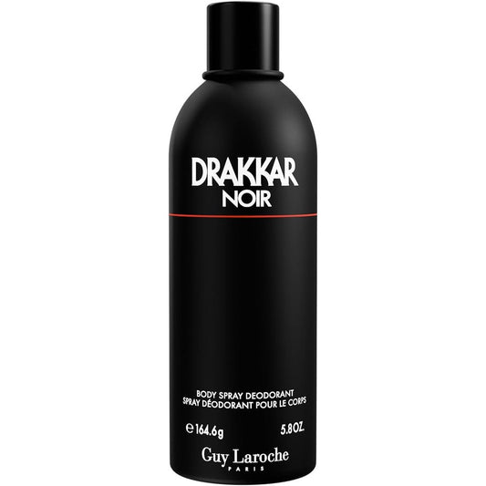 Guy Laroche Drakkar Noir Deodorant Body Spray front view iconic black canister design