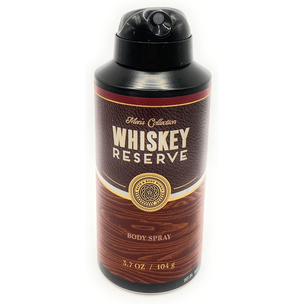 Bath and Body Works Whiskey Reserve Men's Body Spray front view of the 2023 Limited Edition bottle.