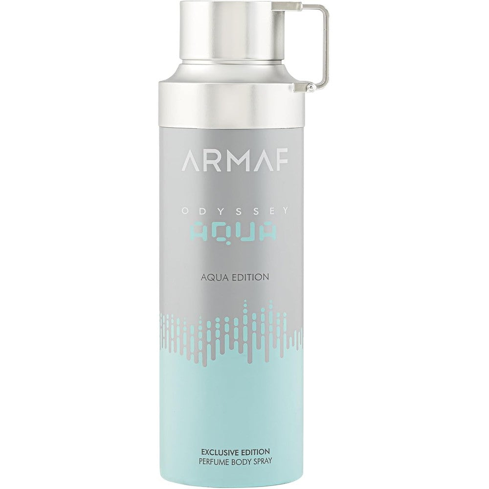 Armaf Odyssey Aqua Edition perfume body spray for men 200ml front view showing original packaging.