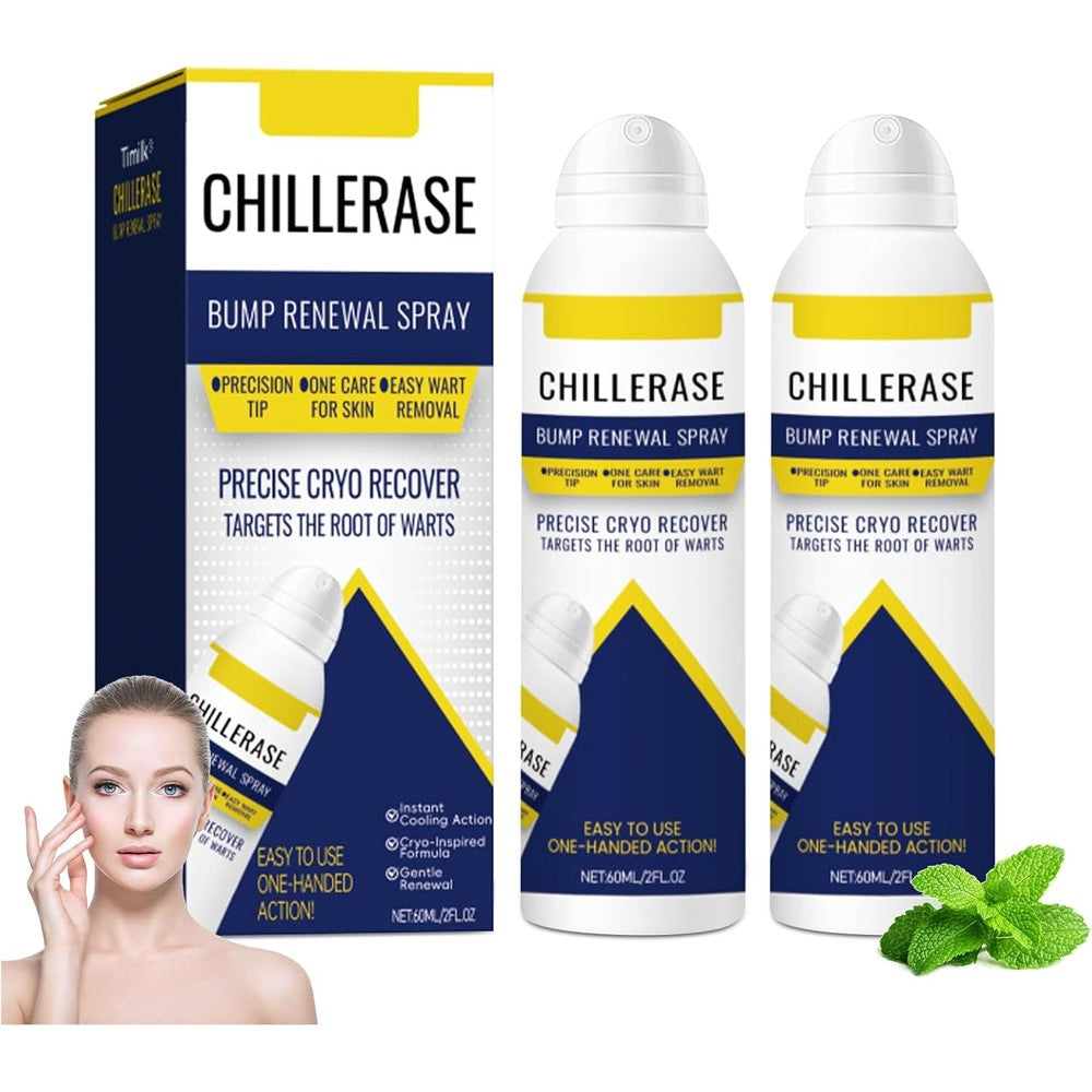 Sialicess ChillErase Bump Renewal Spray front view of the sixty milliliter bottle showing branding and ingredients.