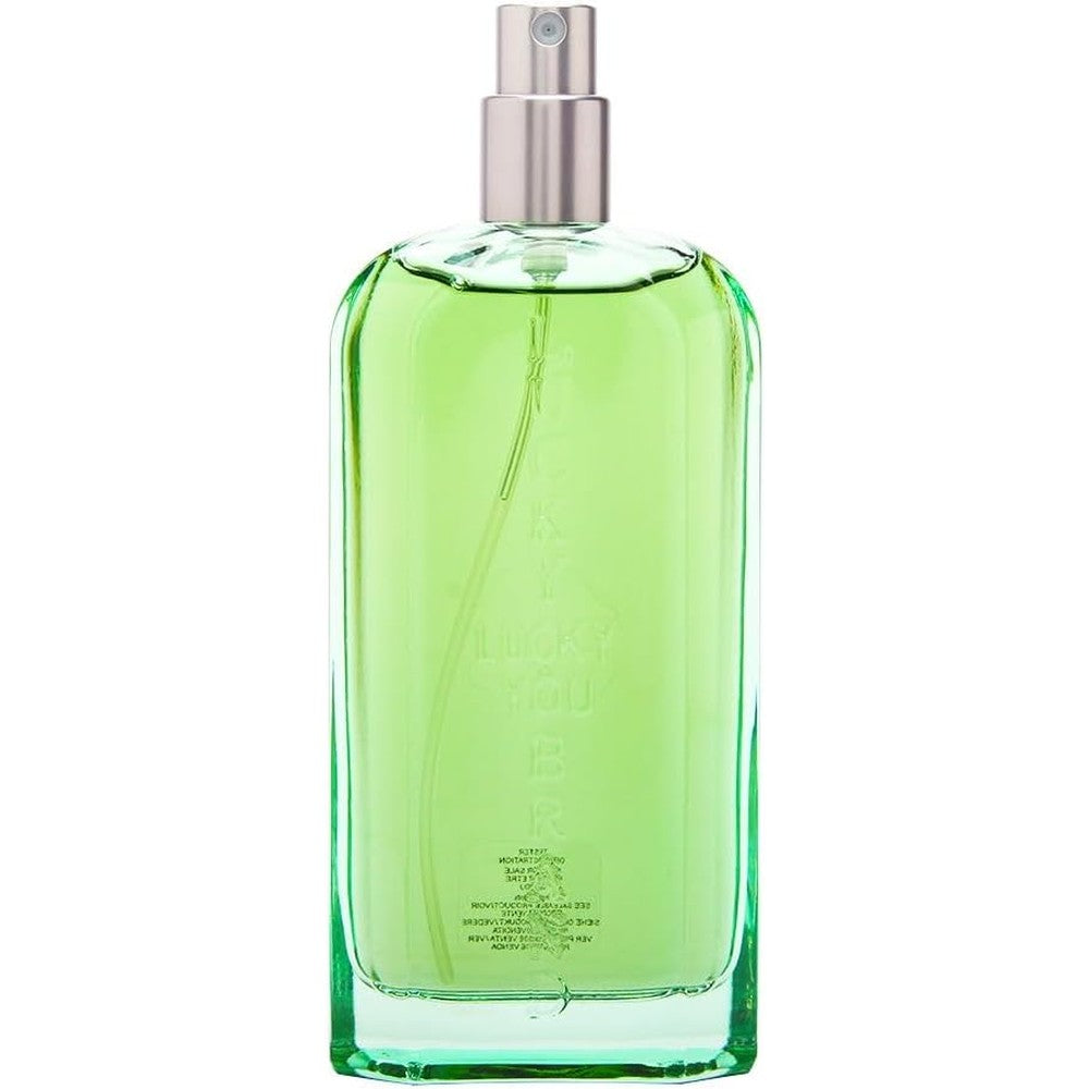 Lucky Brand Lucky You Cologne Spray for Men front view of the 3.4 Fluid Ounce bottle displaying the signature green fragrance.