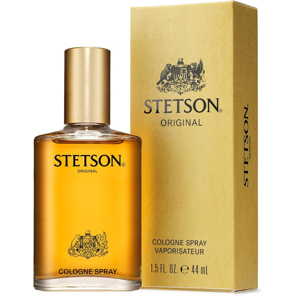 Stetson Original by Scent Beauty cologne spray for men front view showing the clear bottle and brown packaging box