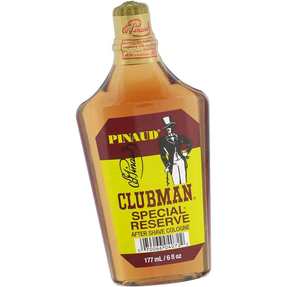 Clubman Pinaud Special Reserve After Shave Cologne front view bottle for premium men grooming.
