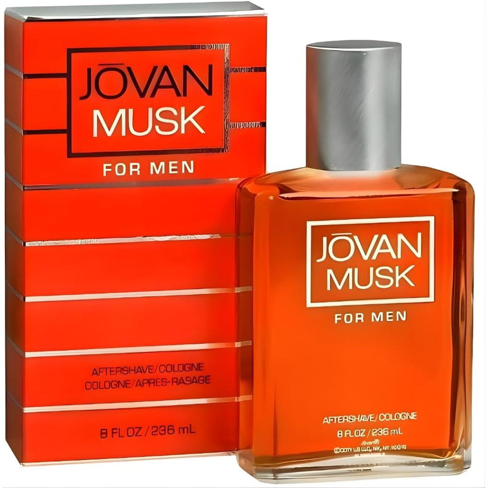 Jovan Musk For Men Aftershave Cologne front view bottle of imported premium male fragrance