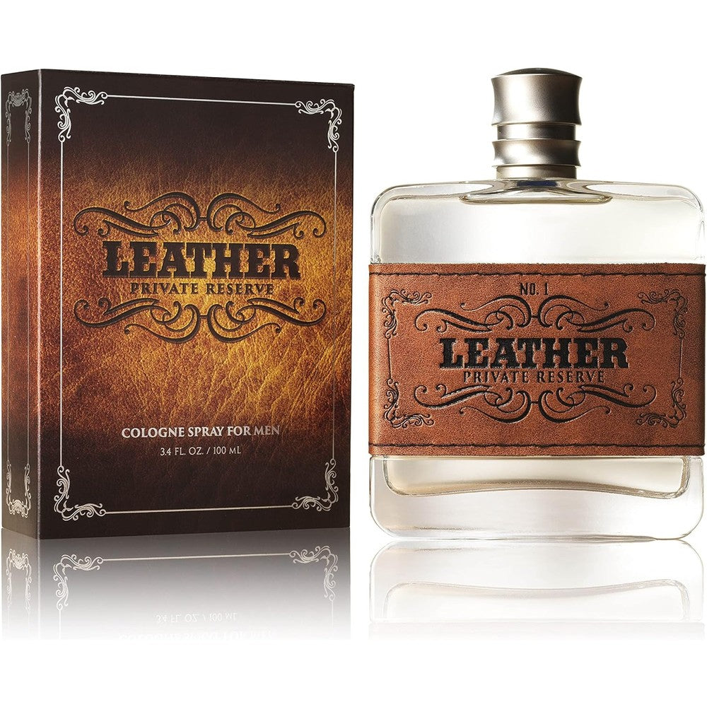 Tru Fragrance Beauty Leather Private Reserve Men's Cologne front view bottle