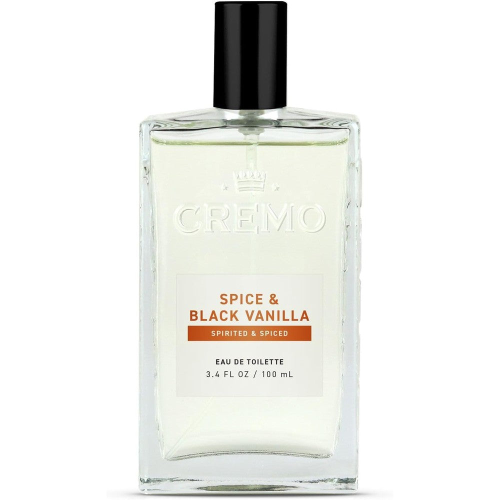 Cremo Spice and Black Vanilla Cologne Spray bottle 3.4 Fl Oz shave cream