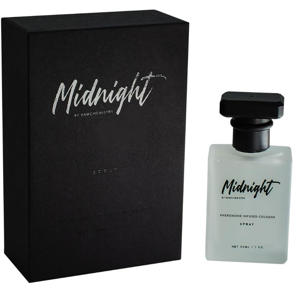 RawChemistry Midnight pheromone cologne bottle front view