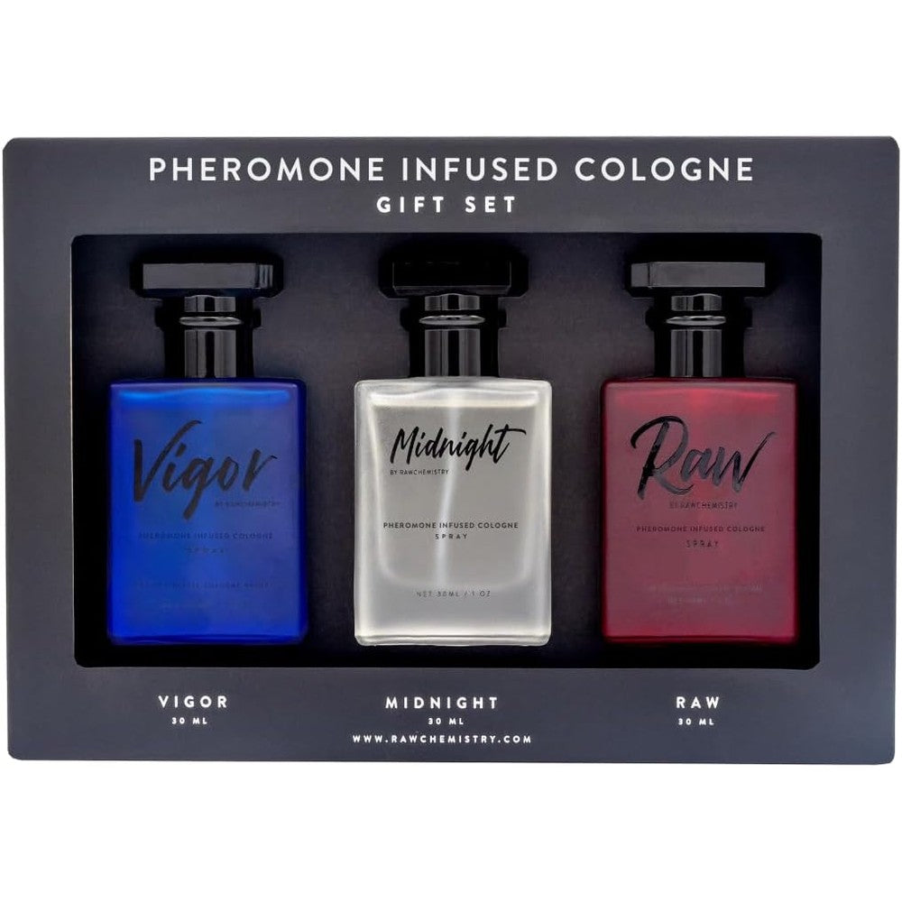 RawChemistry Pheromone Infused Mens Cologne Gift Set front view