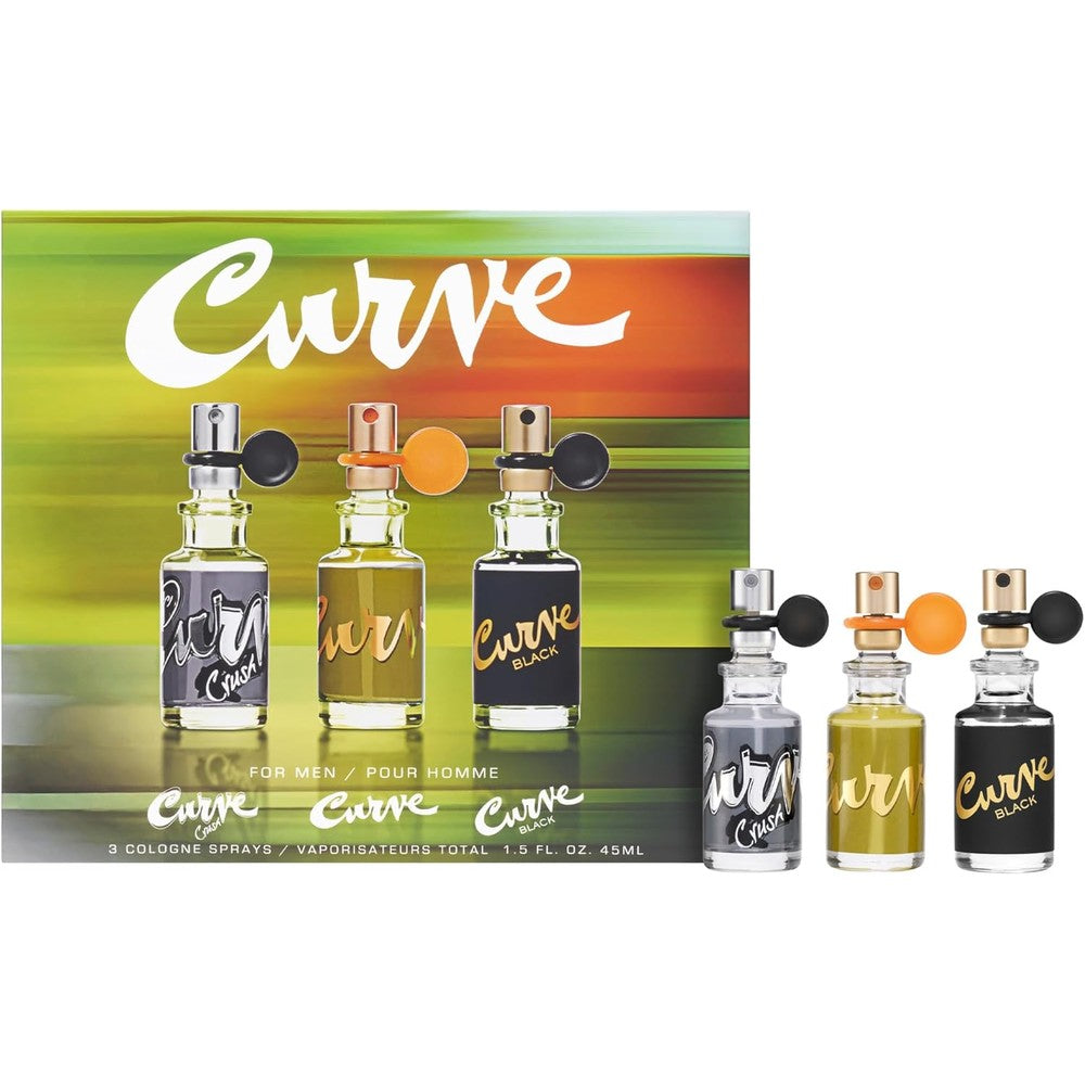 Curve cologne three piece spray gift set front view