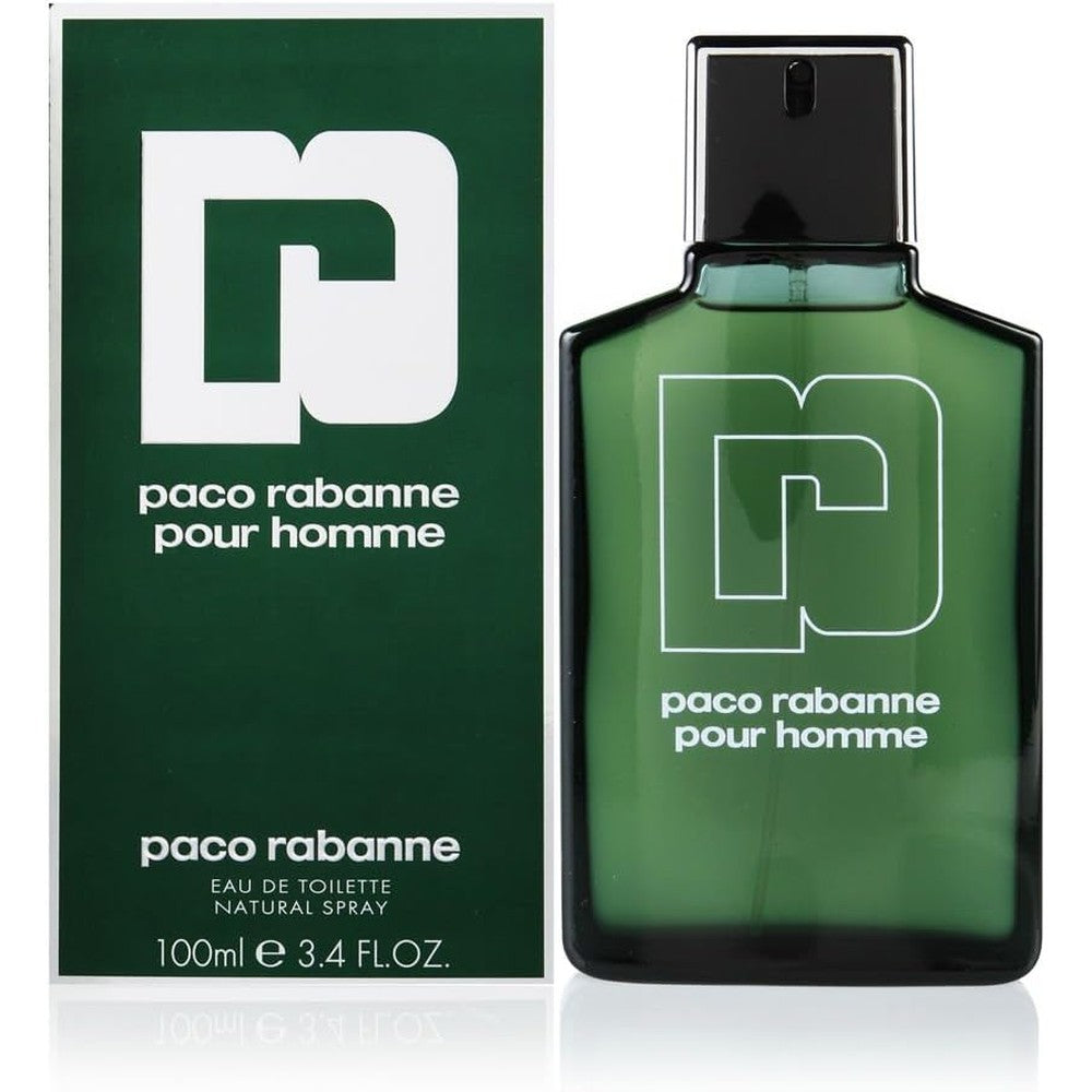 Paco Rabanne Pour Homme Eau De Toilette 100ml green bottle front view