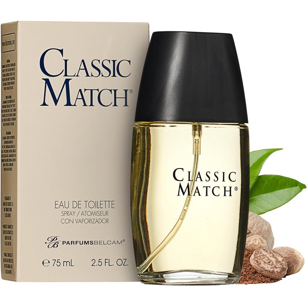 PB ParfumsBelcam Classic Match Eau de Toilette front view of the masculine cologne bottle